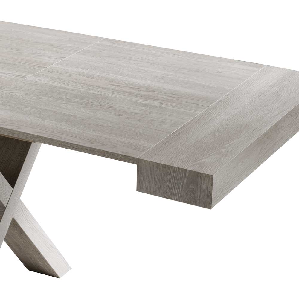 Stylischer Esszimmer Ausziehtisch in Kiefer Grau - Senva