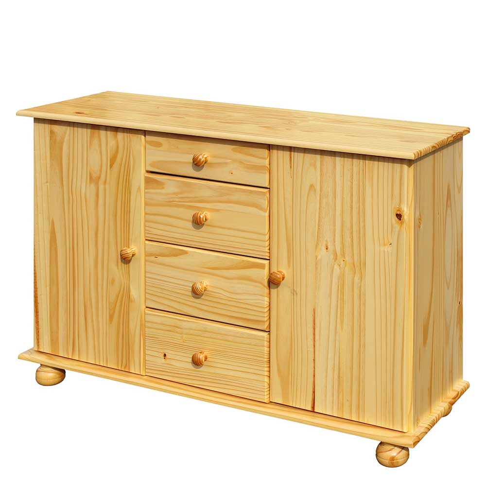 119x81x38 Landhaus Kombi Kommode mit Kugelfüßen - Kascanu
