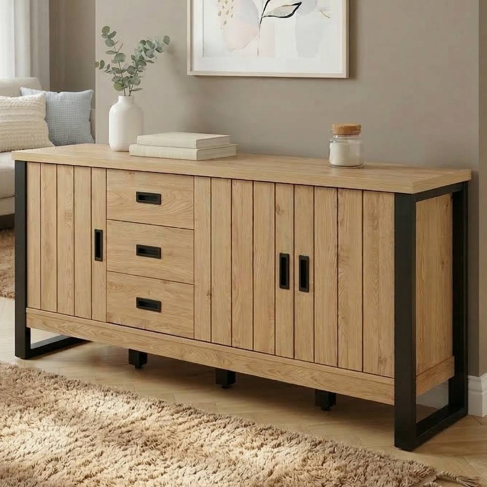 Modern Country Kombi-Sideboard in Eichefarben - Erobica