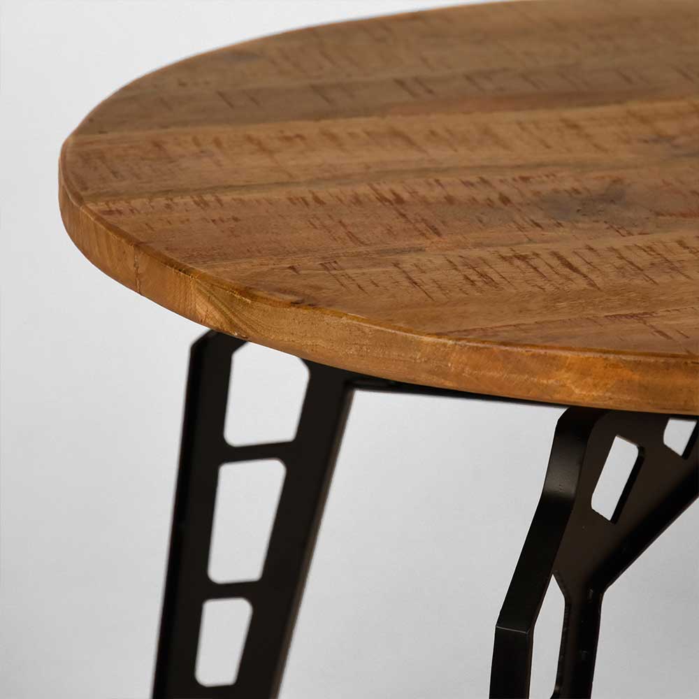 Designer Wohnzimmertisch mit runder Holzplatte - Vild