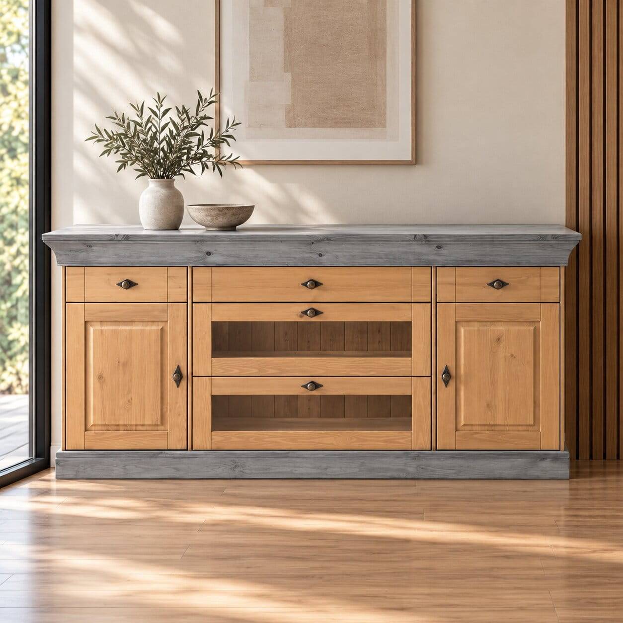 186x85x45 Landhaus Anrichte modern - Eshelas