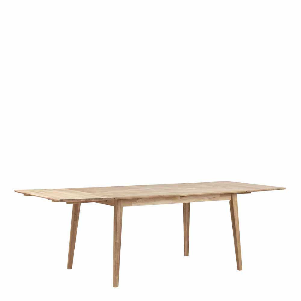 White Wash Holztisch & schwarze Stühle - Pessoa (fünfteilig)