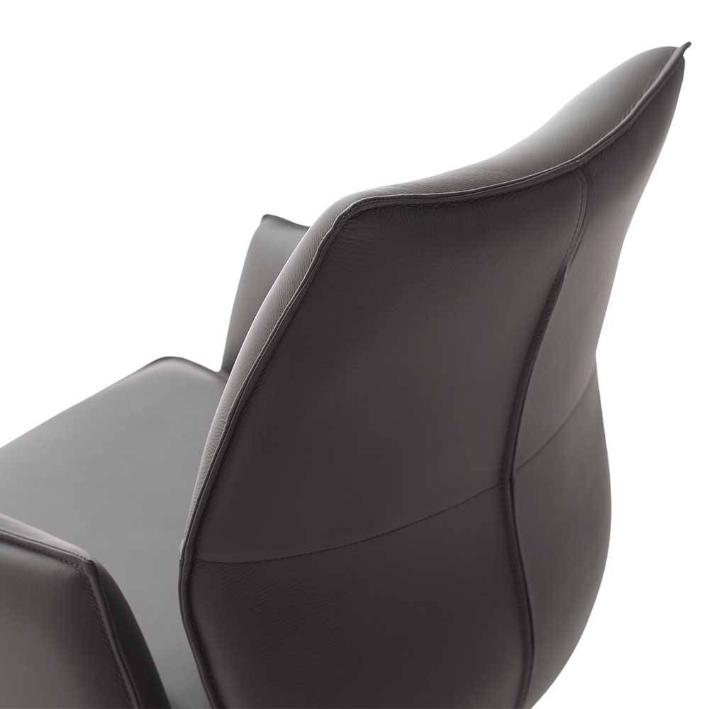 Echtleder Tischsessel mit Taschenfederkern - Barreff (2er Set)