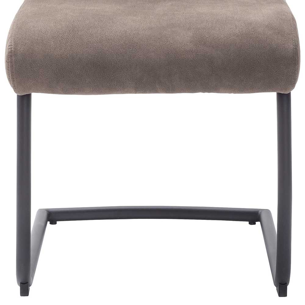 Microfaser Freischwinger in Beige - Unicat (2er Set)