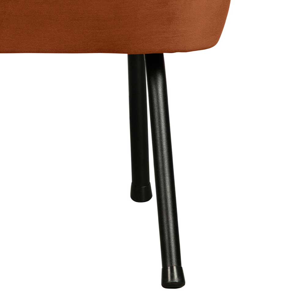 Retro Sessel in Rostfarben Samt - Feliz