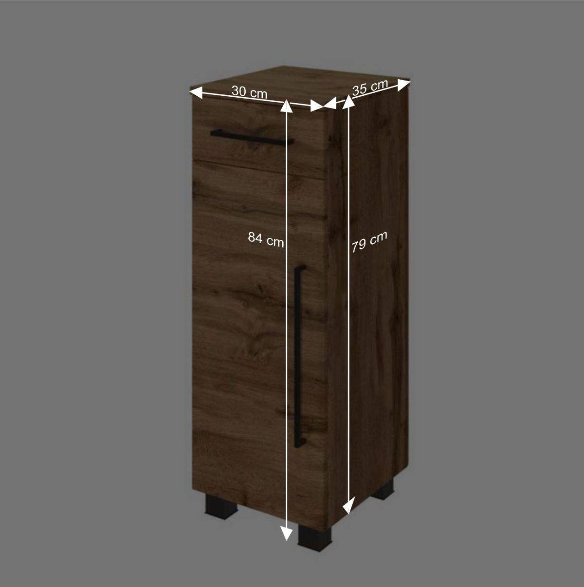 30x84 cm Badschrank in Holz Dekor - Acrosia
