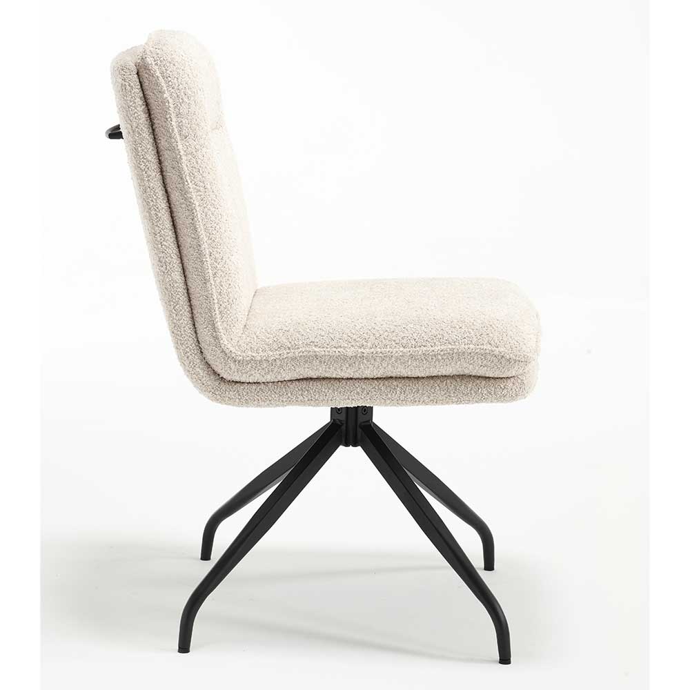 Boucle Drehstuhl in Creme - Rocono