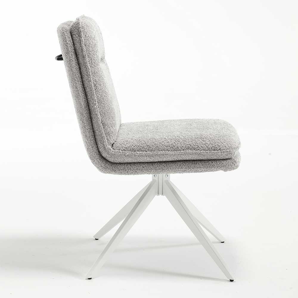 Esszimmer Drehstühle in Grau Boucle - Topra (2er Set)