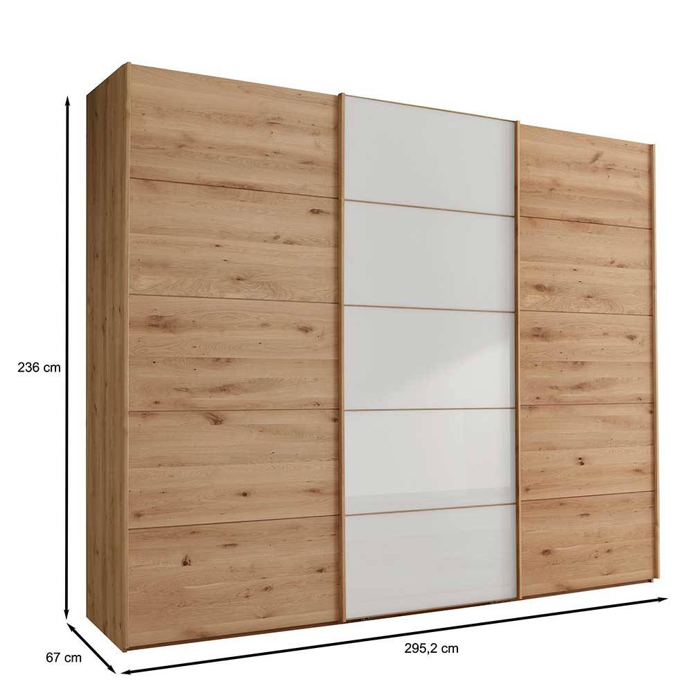 Schlafzimmerschrank Maße und Abmessungen 236 cm hoch, 295,2 cm breit – Crucav