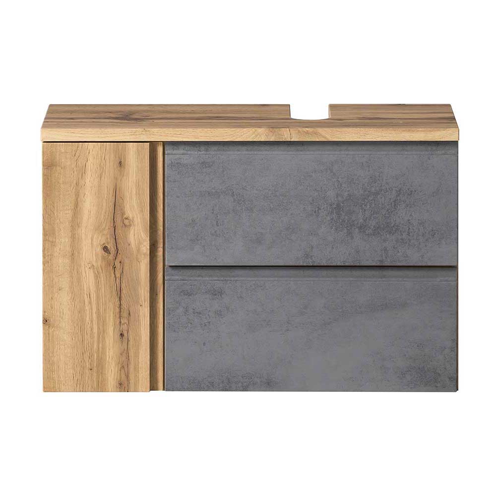 Waschbeckenschrank mit Tür & Klappe & Schublade - Mia