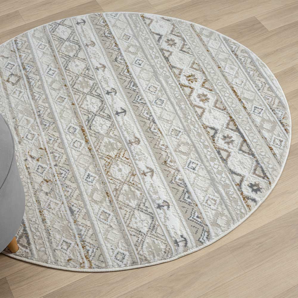 Runder Teppich im Ethno Design - Accaro
