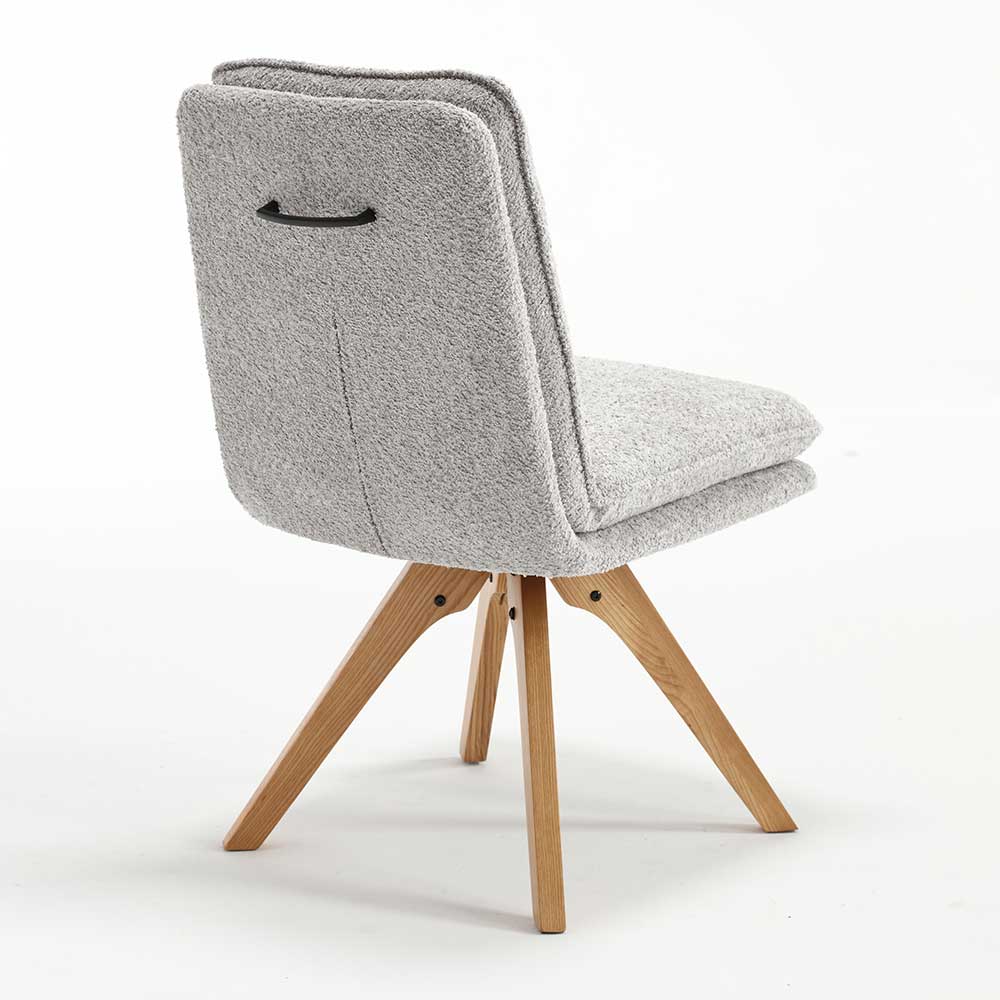 Boucle Esszimmerstühle in Grau - Encantada (2er Set)