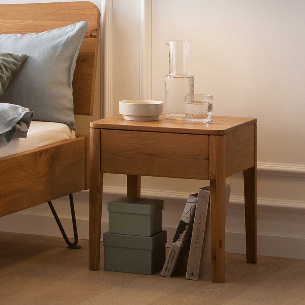 Elegant-modernes Holzbett aus Wildeiche - Parao