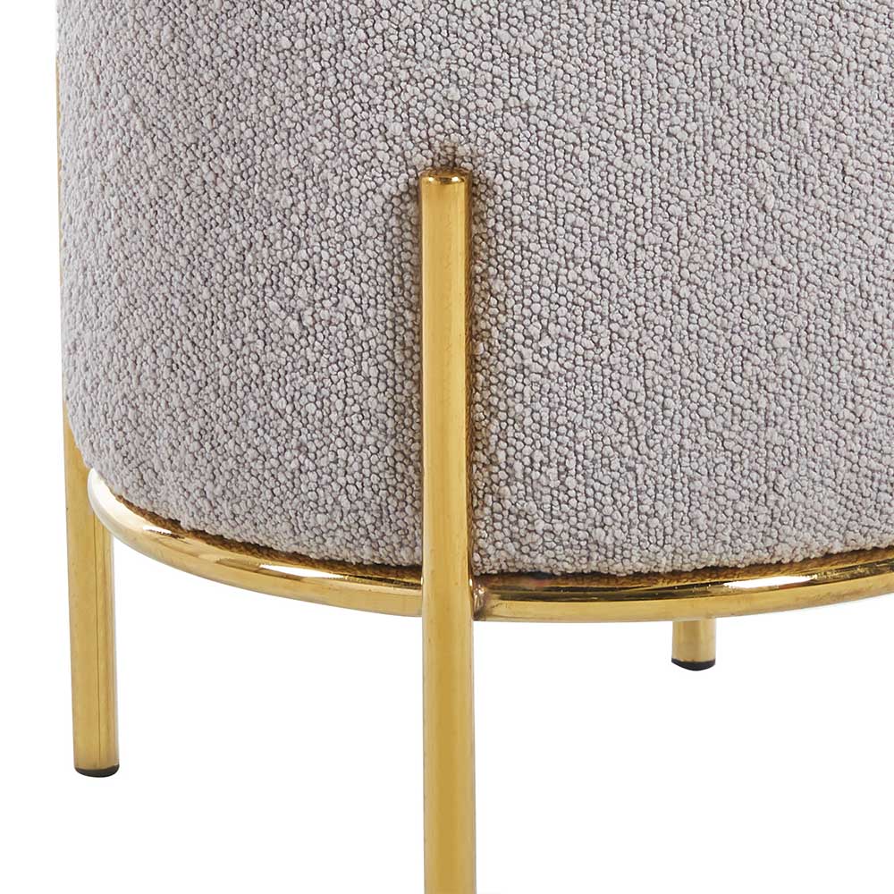Eleganter Hocker aus Boucle Taupe - Tessina