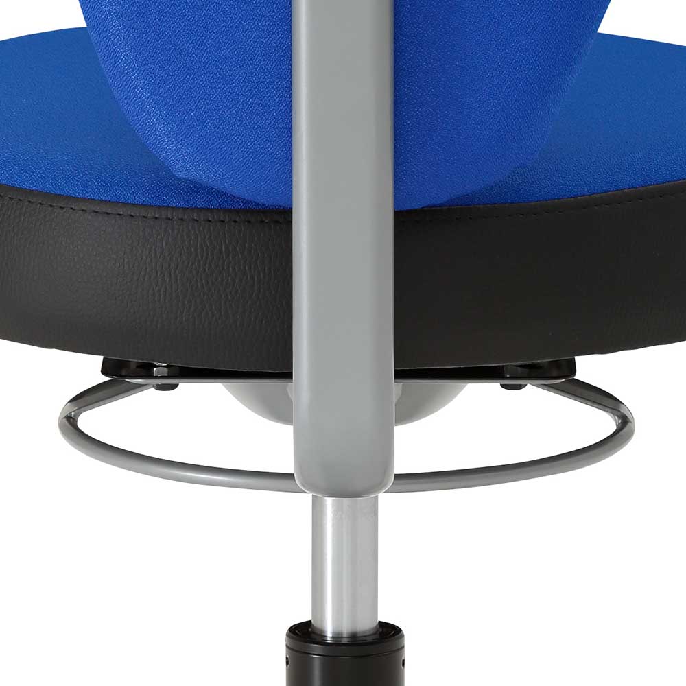 Bürohocker mit Lehne in Dunkelblau & Schwarz - Kanellas