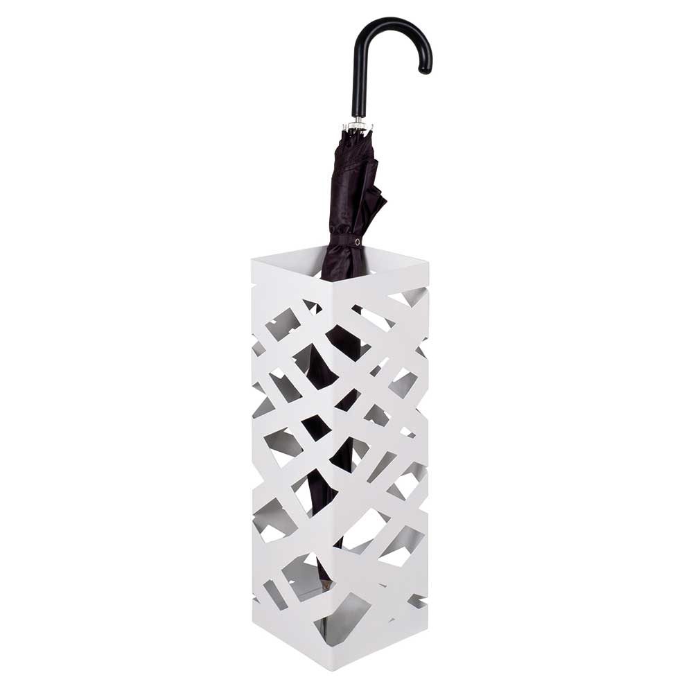 Weißer Regenschirmständer in modernem Design - Raven