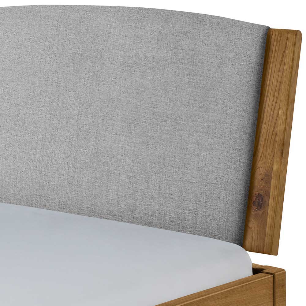 Doppelbett aus Wildeiche mit Kunstleder - Olivera