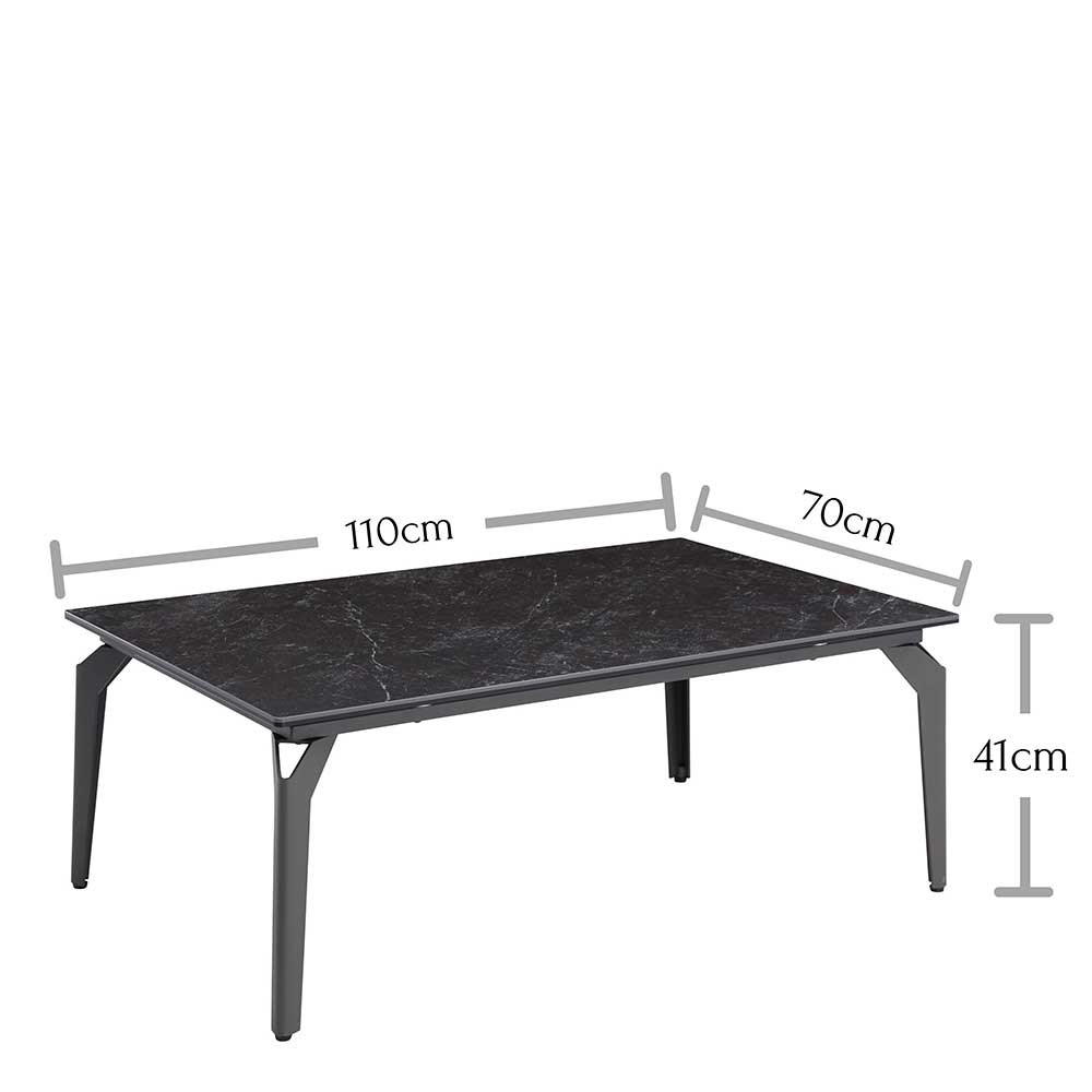 Couchtisch mit Keramikplatte 110x70 - Toby