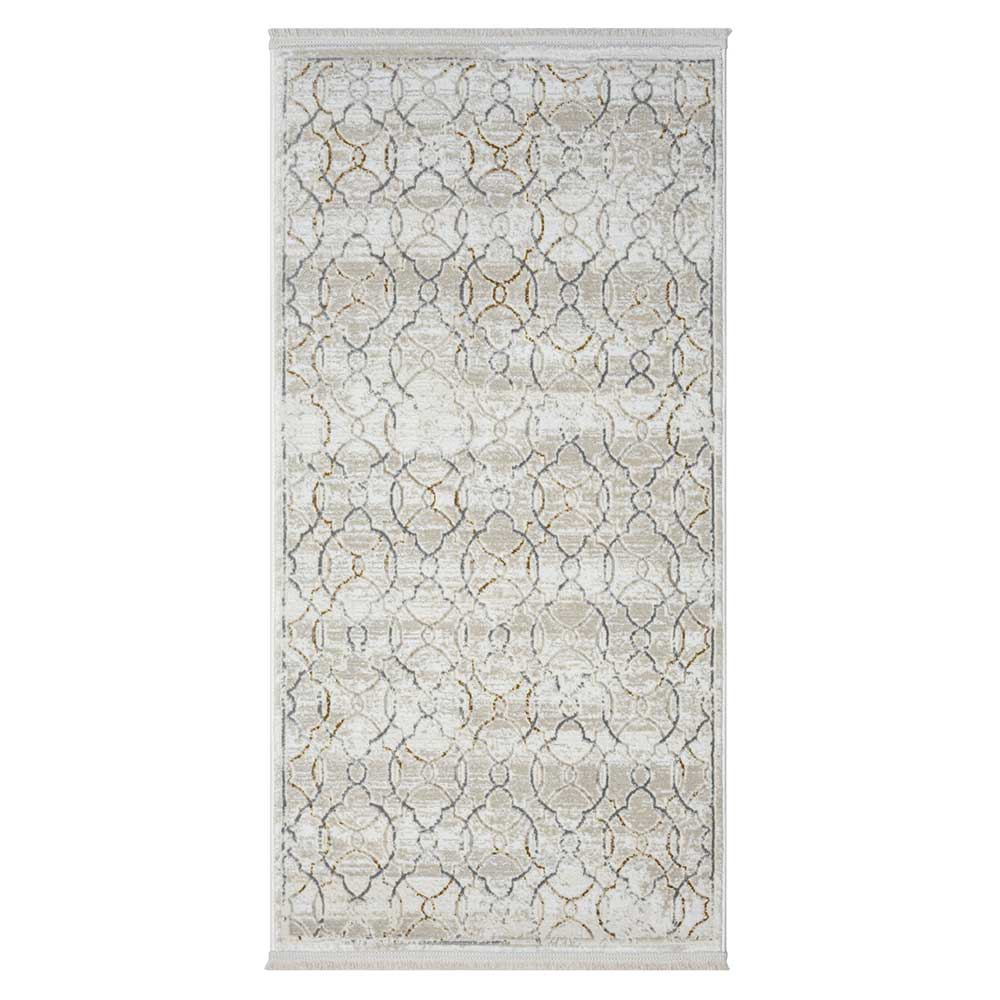 Gemusterter Kurzflor Teppich hell - Ladoria