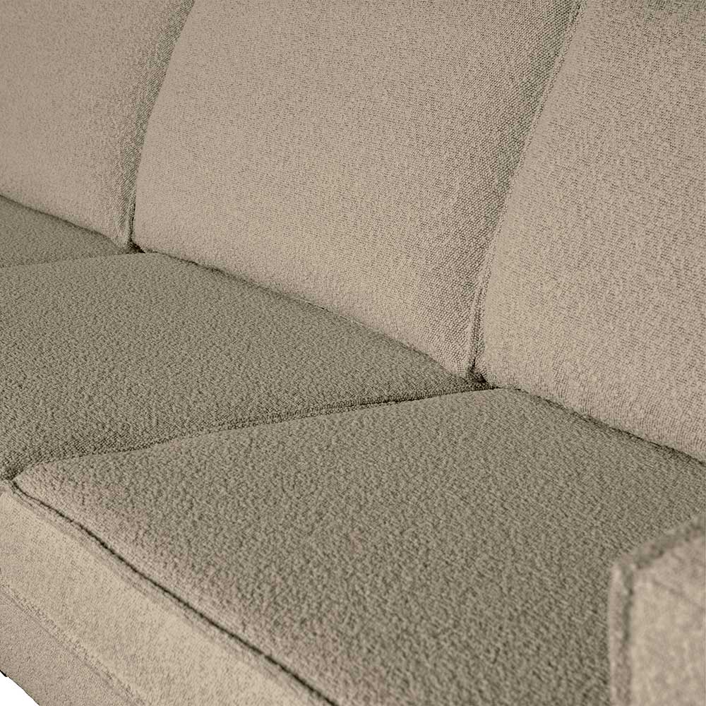 Dreisitzer Couch aus Boucle in Beige - Glamoure