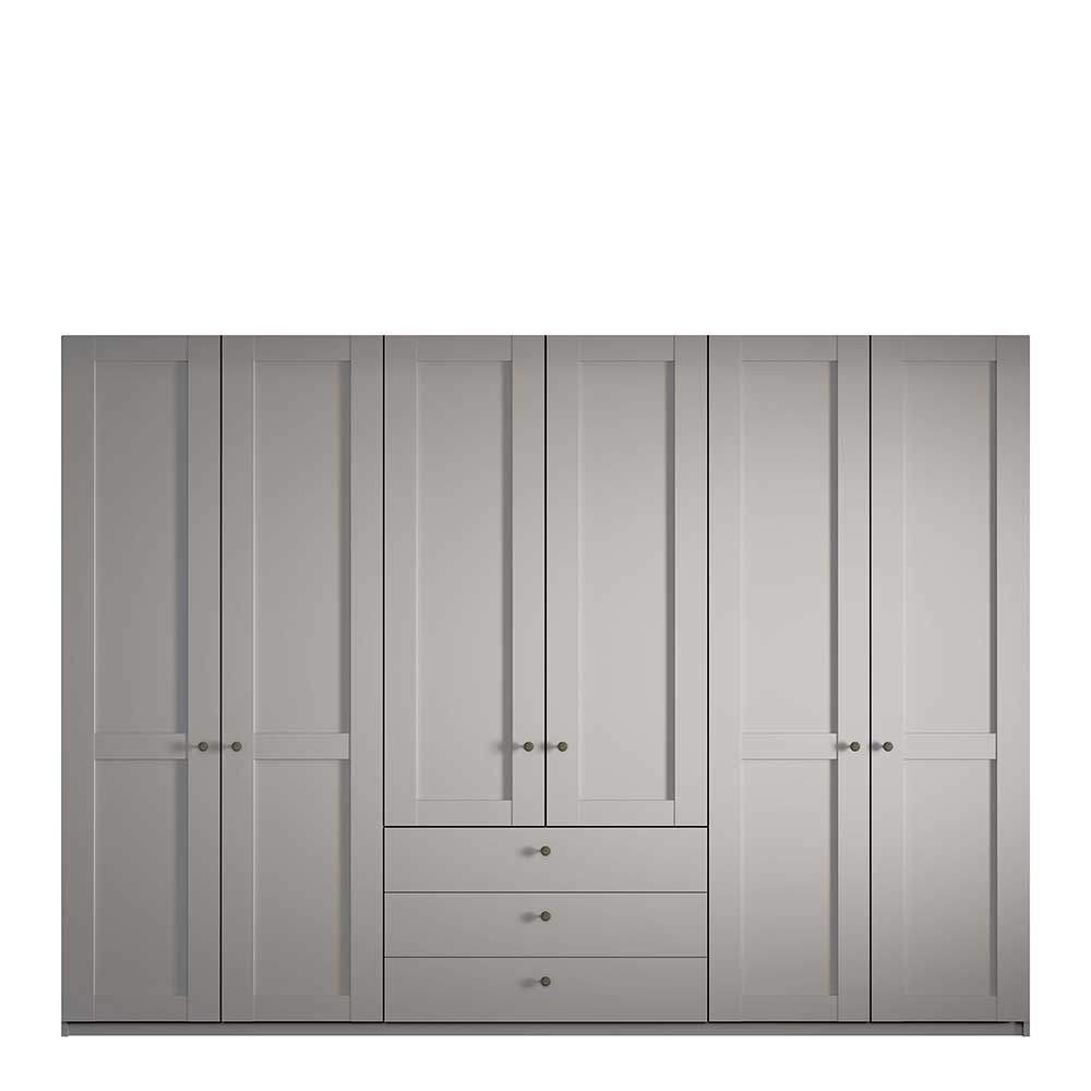 3m Schlafzimmerschrank in Hellgrau - Ridonna