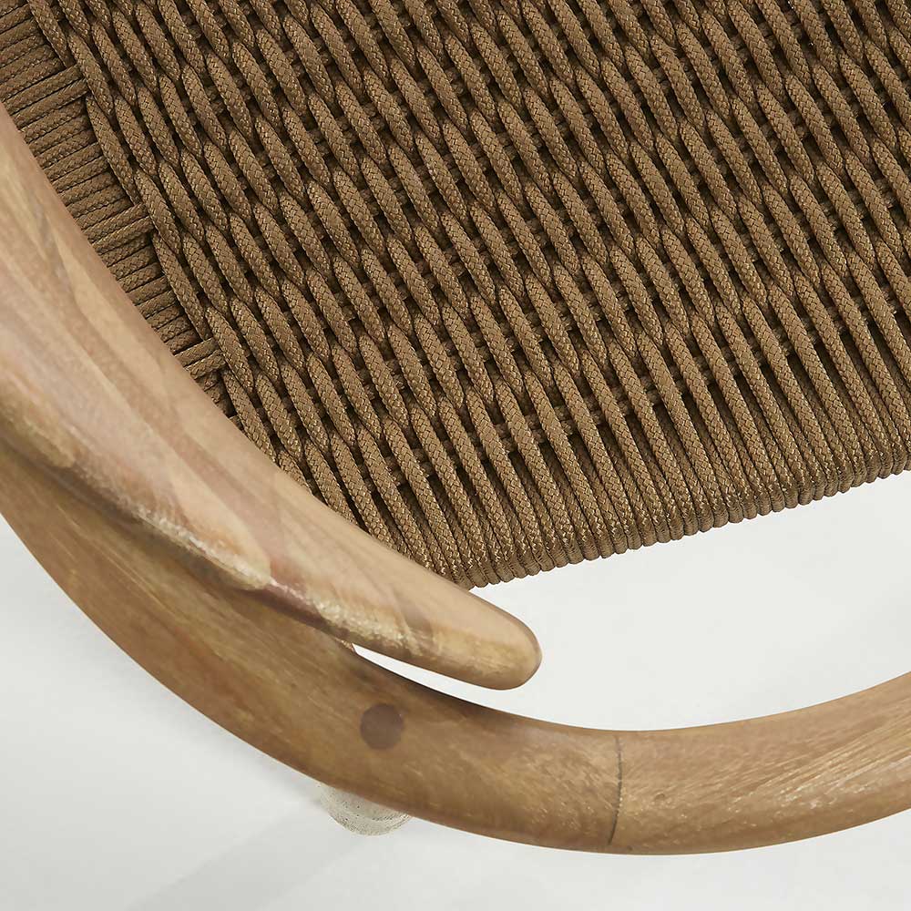 Holzstuhl mit geflochtenem Sitz Cinco aus Kordel Beige (4er Set)