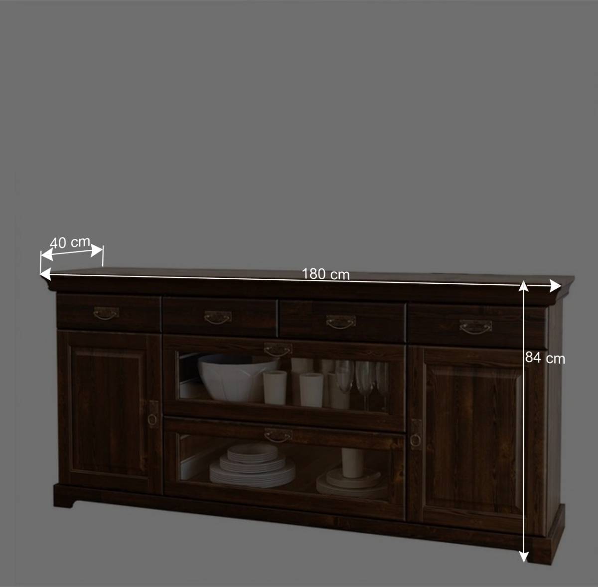 Sideboard mit Glas im Kolonialstil - Jurcavs