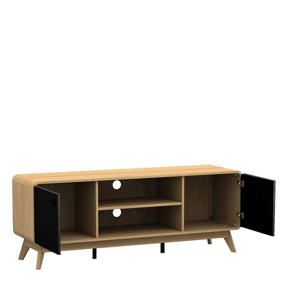 TV Unterschrank in Schwarz & Eiche Optik - Sondros