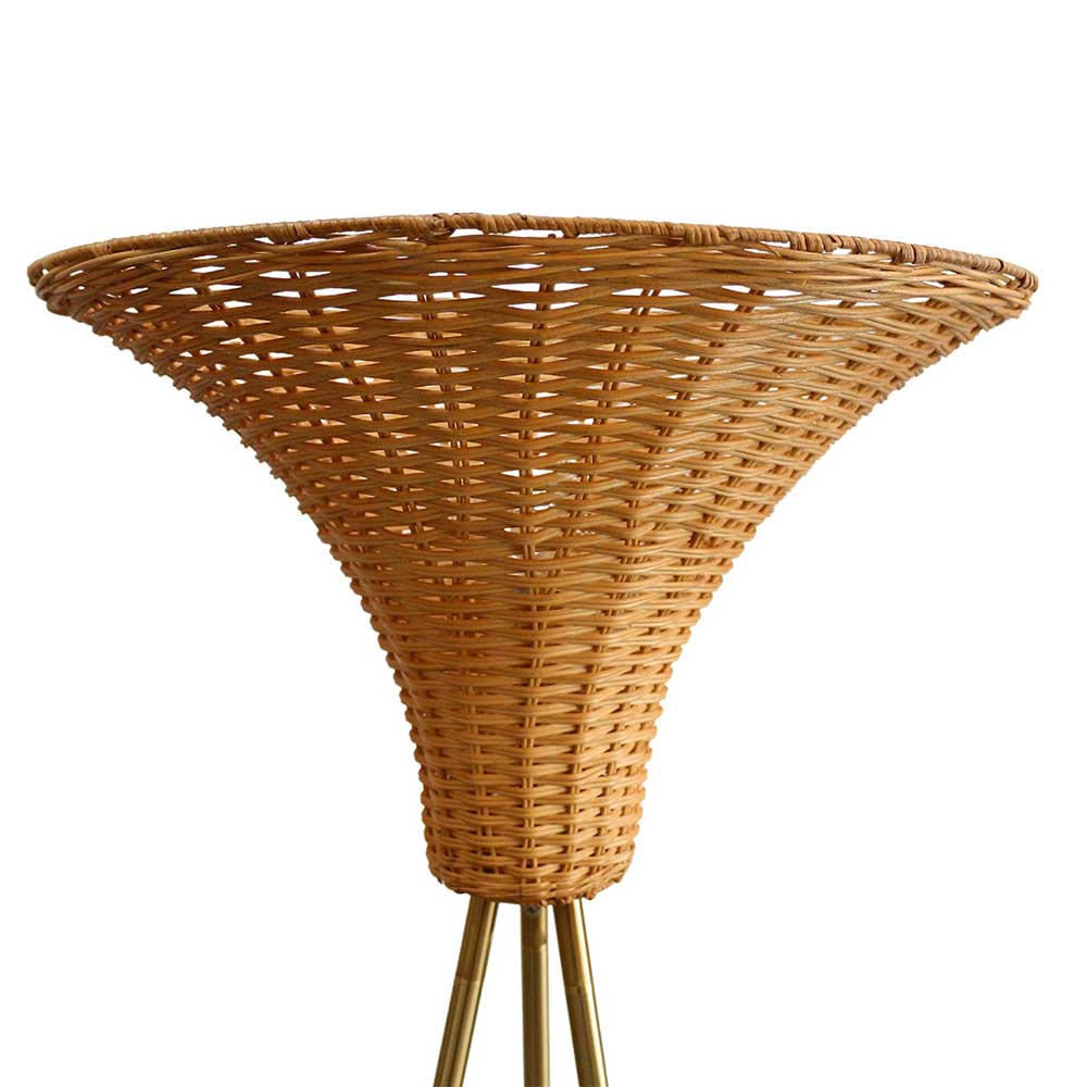 Stehleuchte mit Geflechtschirm Rattan - Alexandre