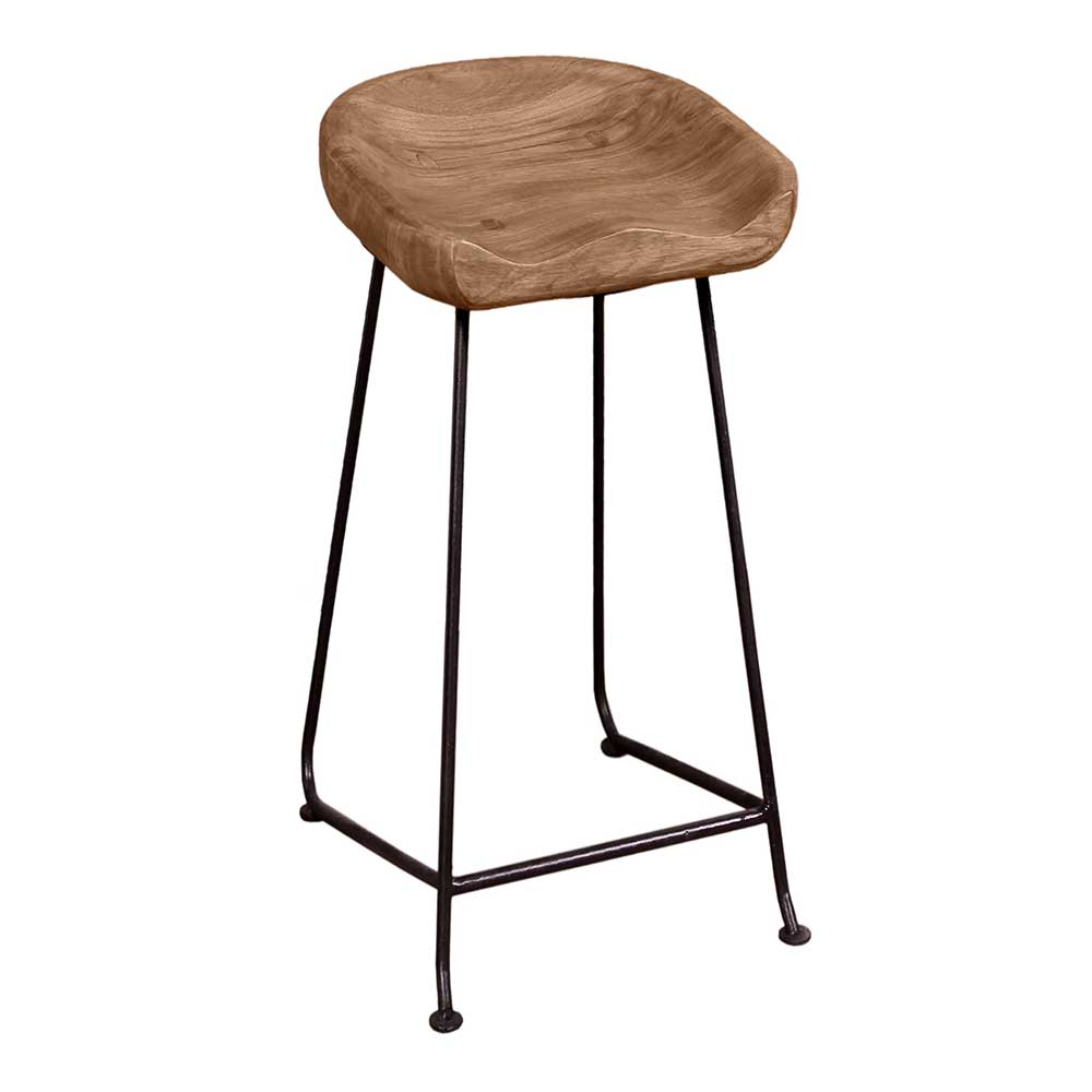 Industrial Barhocker Smantana aus massivem Akazienholz
