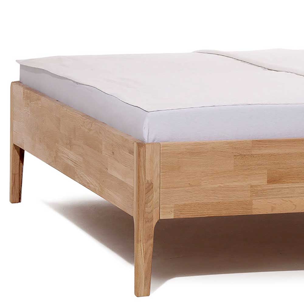 Bett in Wildeiche Honig mit Grau - Zalyna