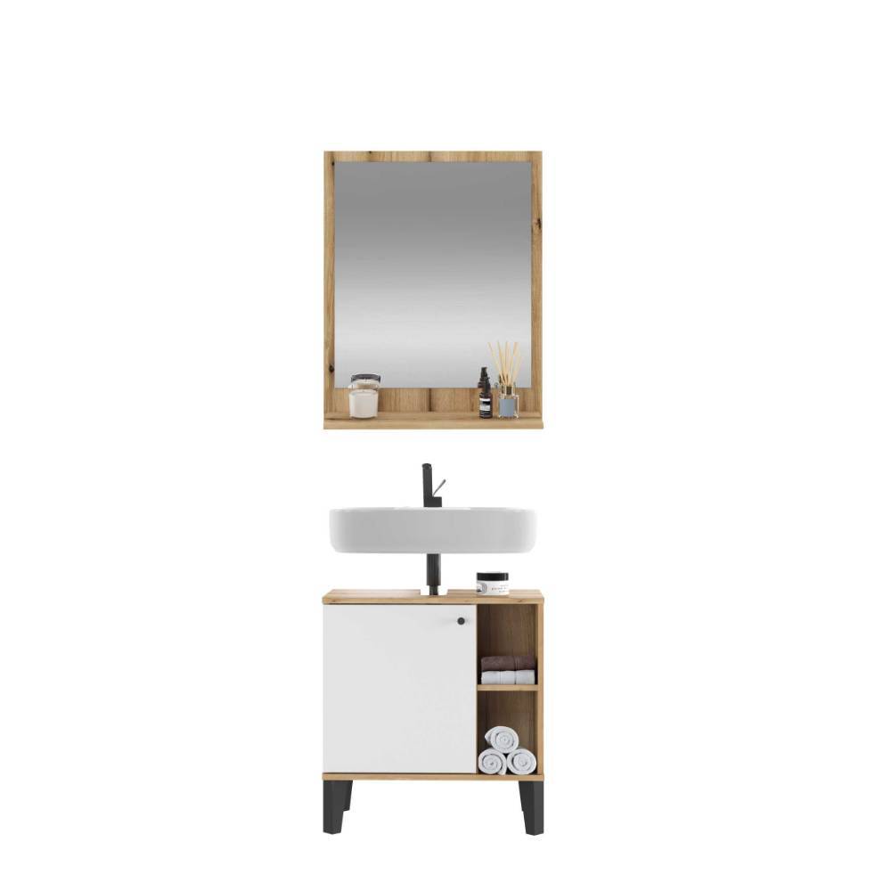 Bad Waschbeckenschrank & Spiegel Set - Naviron (zweiteilig)