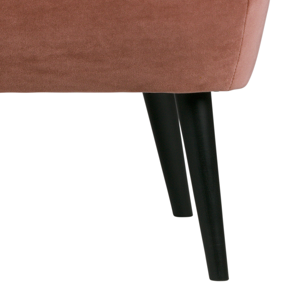 Retro Zweier Sofa in Rosa Samtbezug - Ismena