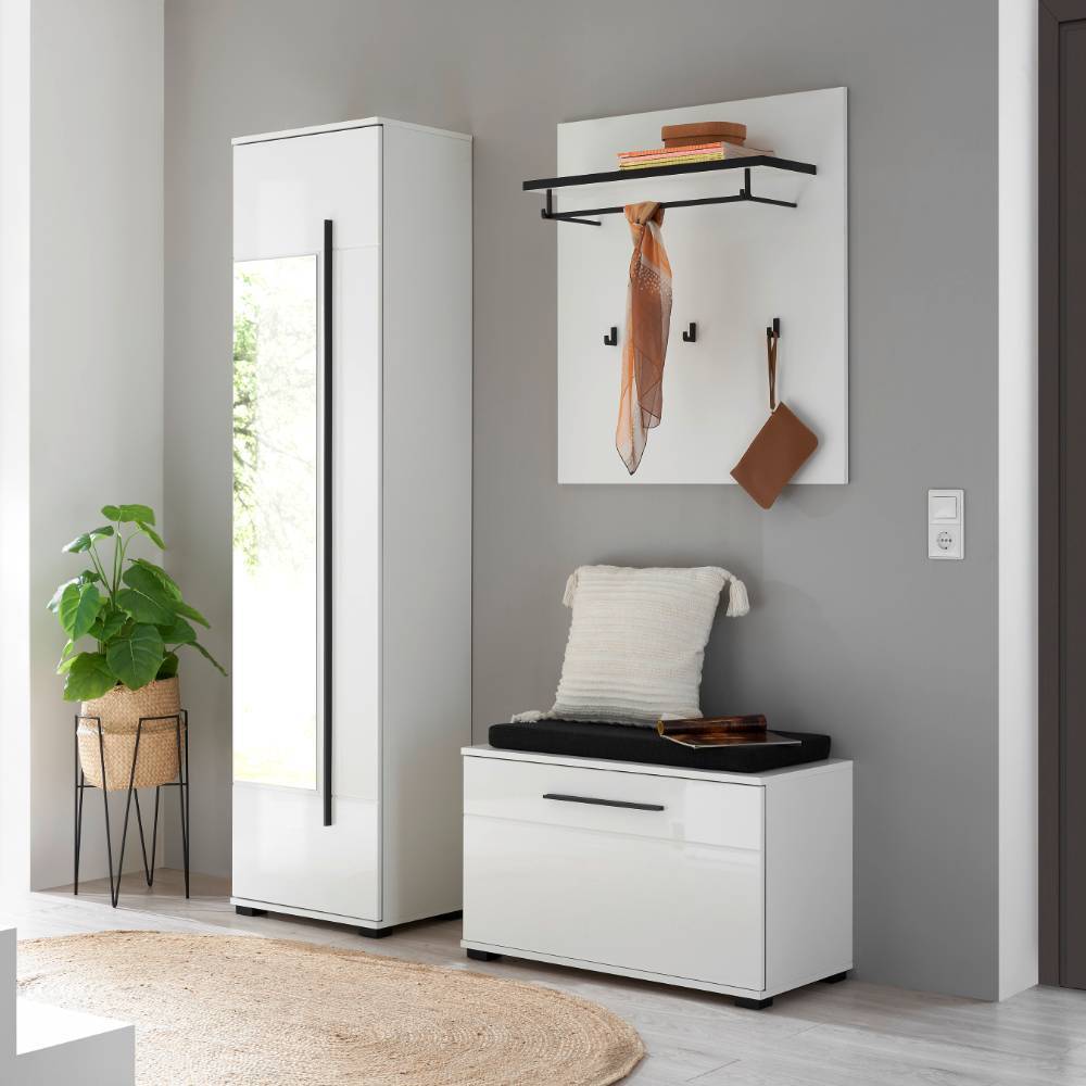 Flurmöbel Set in Weiß Hochglanz - Jetongos (dreiteilig)
