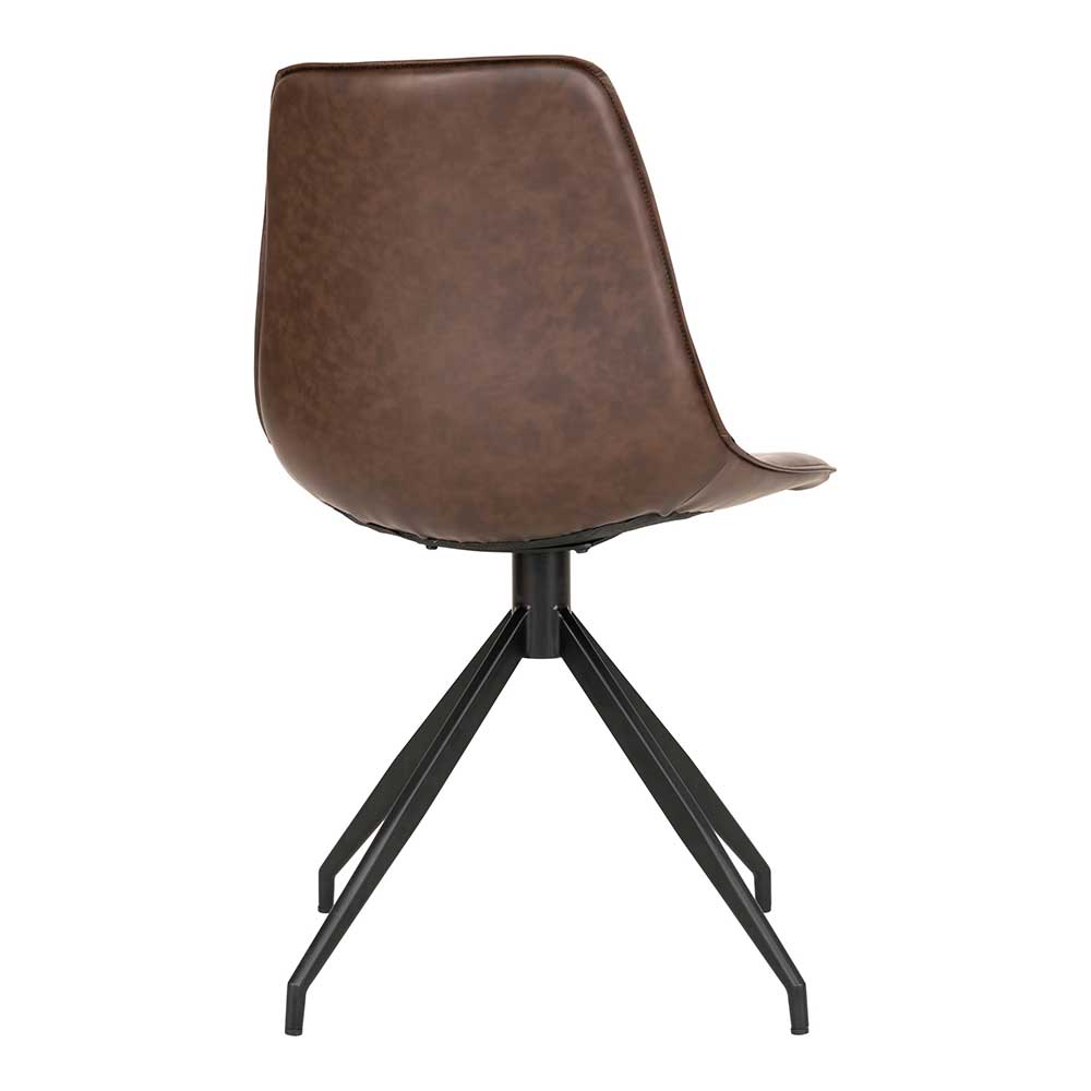 Drehstühle in Dunkelbraun Kunstleder - Rimorio (2er Set)