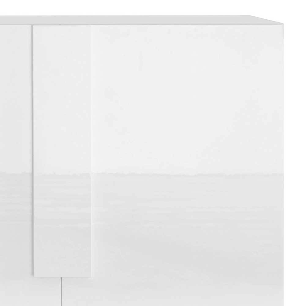 Hochglanz Sideboard mit 4 Türen in Weiß - Kerym
