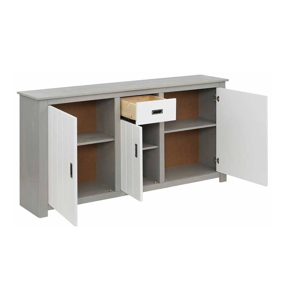 Moderne Esszimmer Kommode in Weiß & Grau - Lurgeno