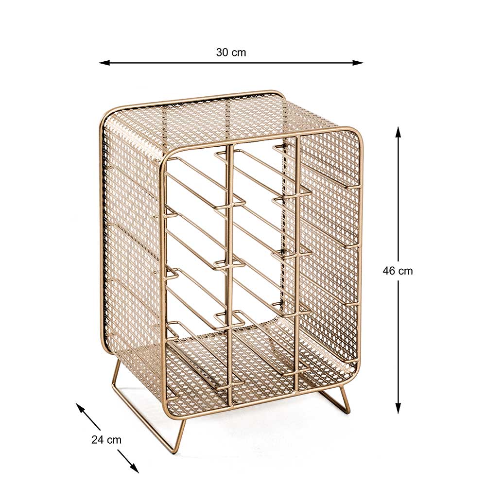 30x46x24 Weinregal aus Stahl in Gold - Loukan