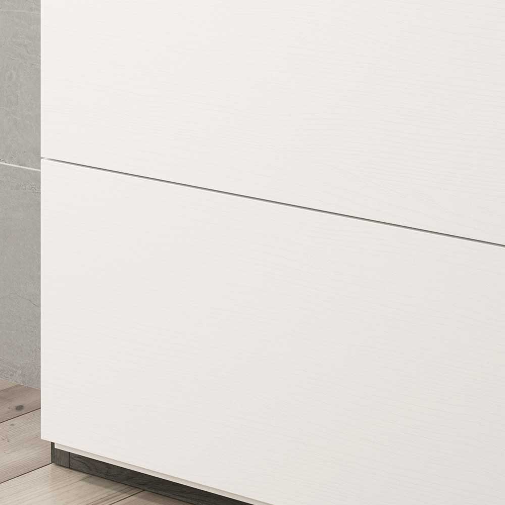 80x120x27 Schuhschrank in Weiß & Schwarzgrau - Burano