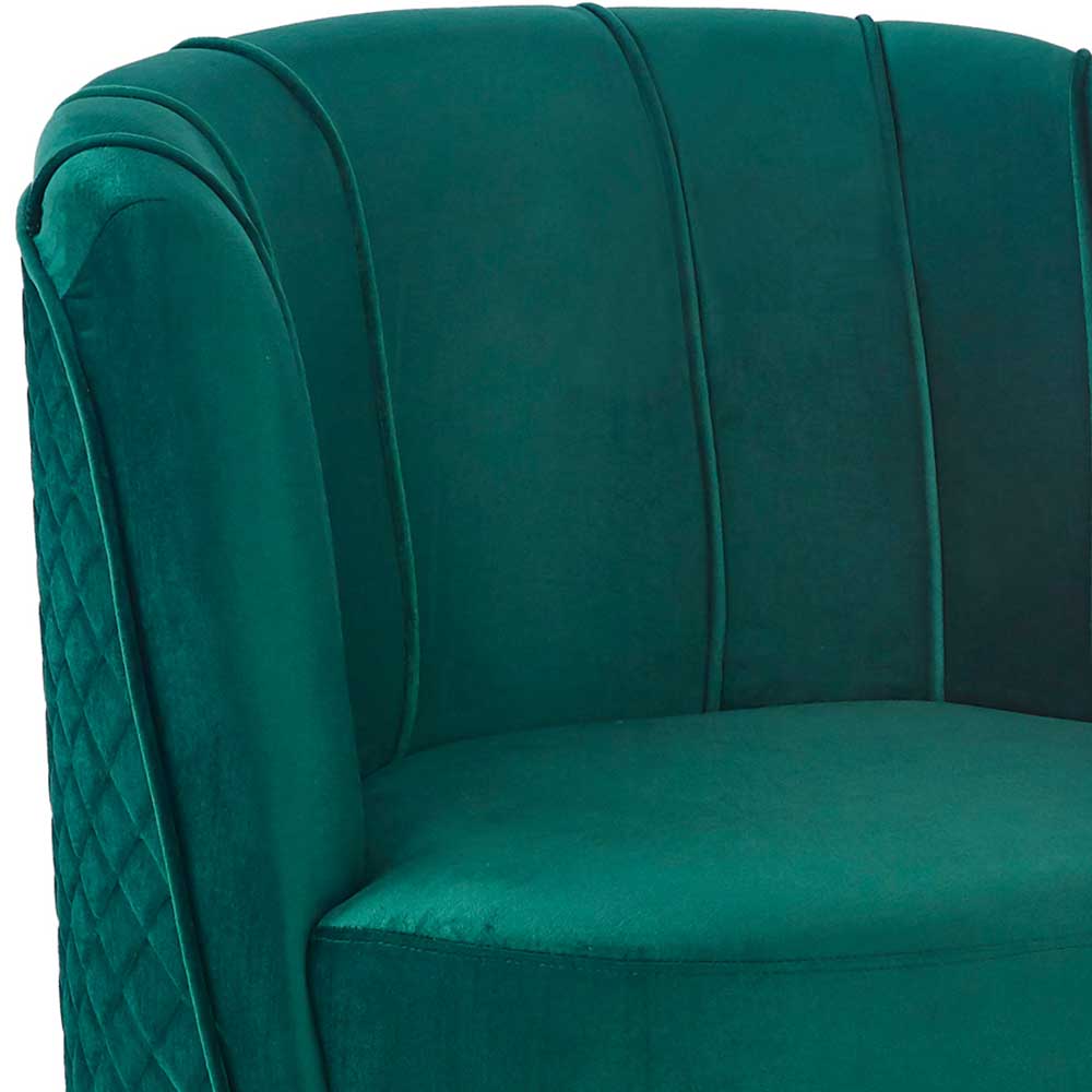 Drehbarer Loungesessel in Petrol Samt - Home