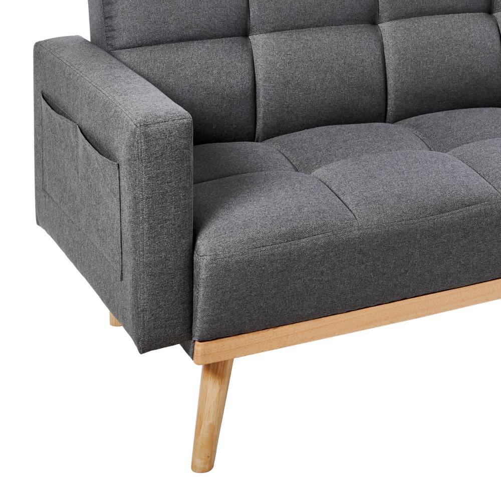 Retrodesign Klappcouch in Grau - Roper