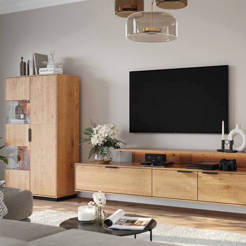 Eichenholz Highboard Vitrine modern - Judita