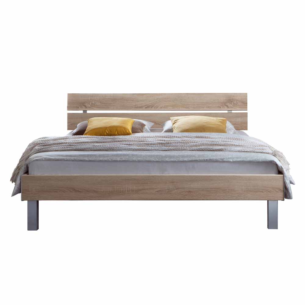 Niedriges Bett Hamburg in Eiche Sonoma Dekor