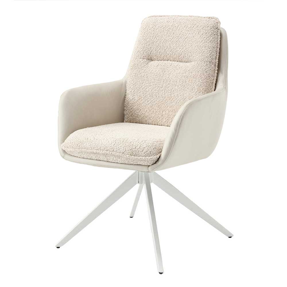 Design Tischsessel in Creme und Weiß - Foxxy (2er Set)