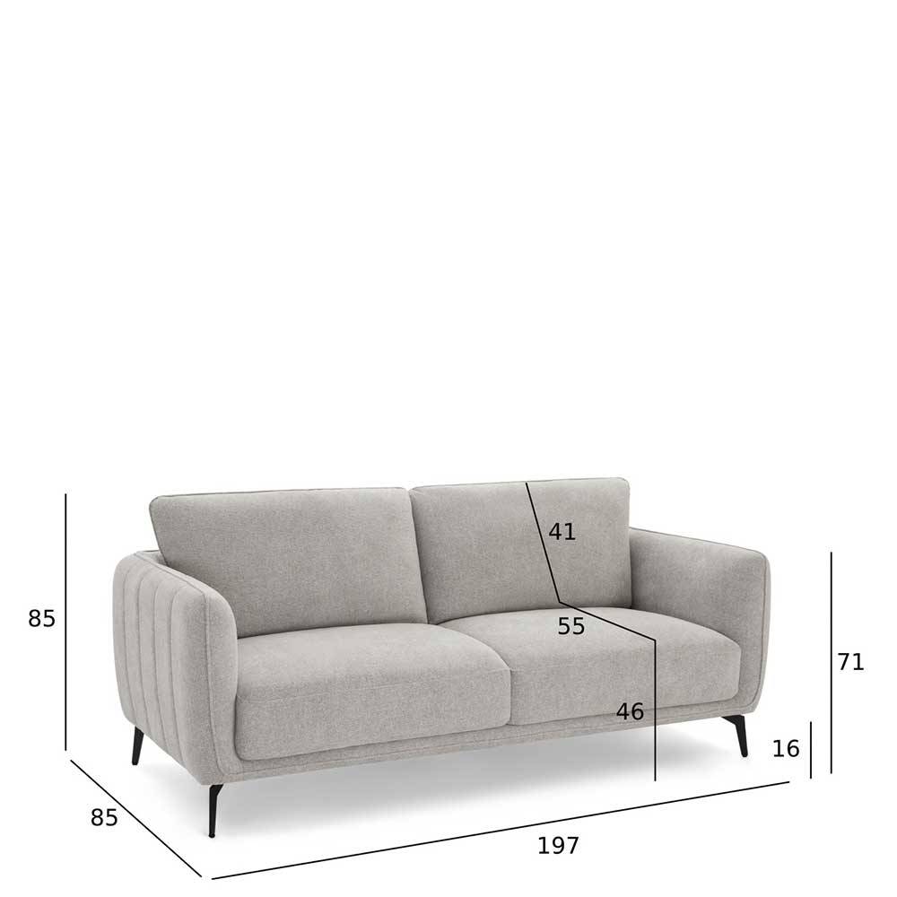 Hellgraues Sofa mit Taschenfederkern - Havilano
