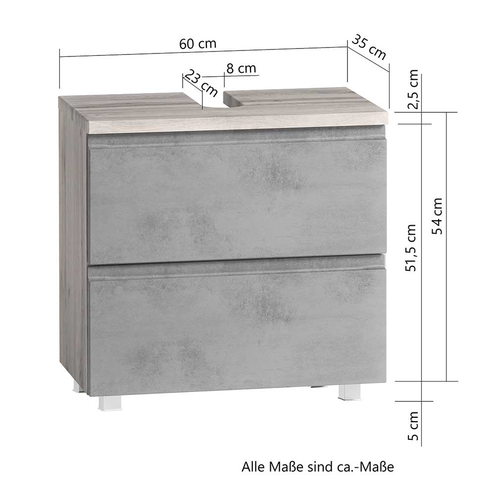 Waschbecken Unterschrank mit Klappe & Schublade - Eight