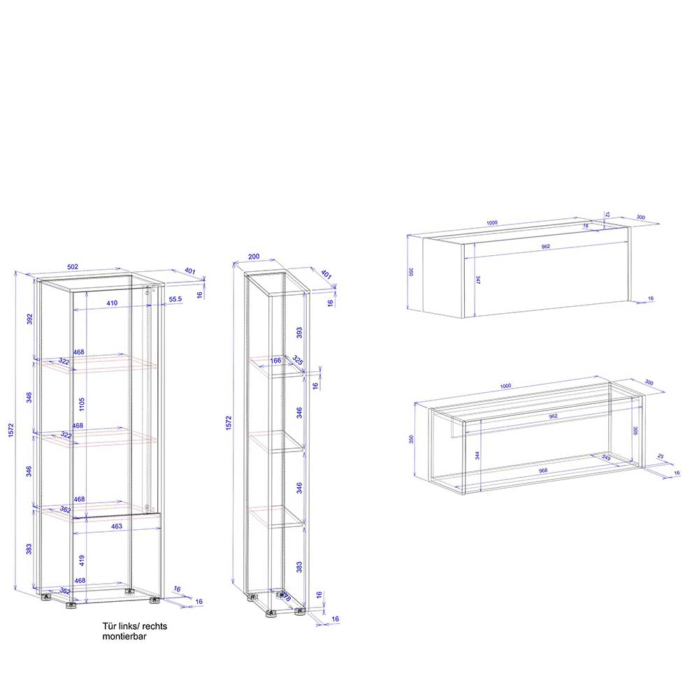 Wohnzimmer Schränke Set modern - Ahilav (vierteilig)