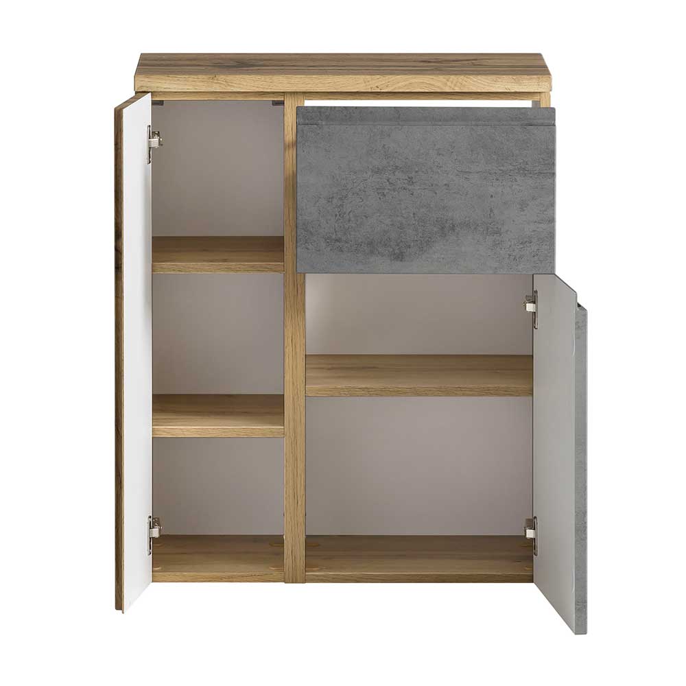 Badezimmer Unterschrank mit Beton & Wildeiche Dekor - Mia