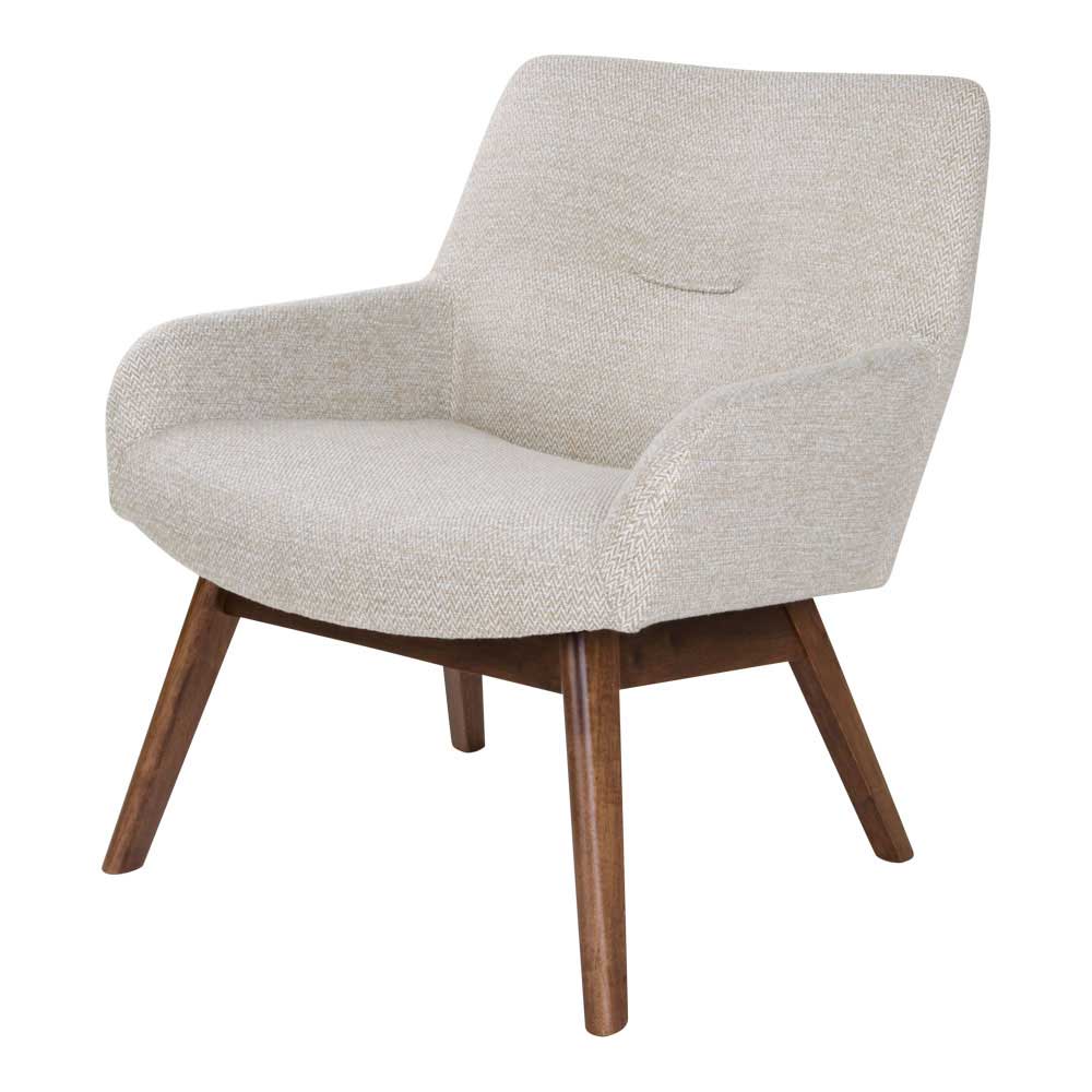 Bequemer Strukturstoff Sessel in Creme - Caldron