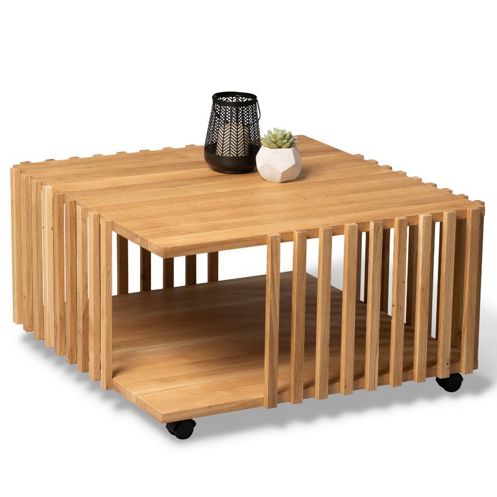 Design-Couchtisch aus Wildeiche Massivholz - Cumvento